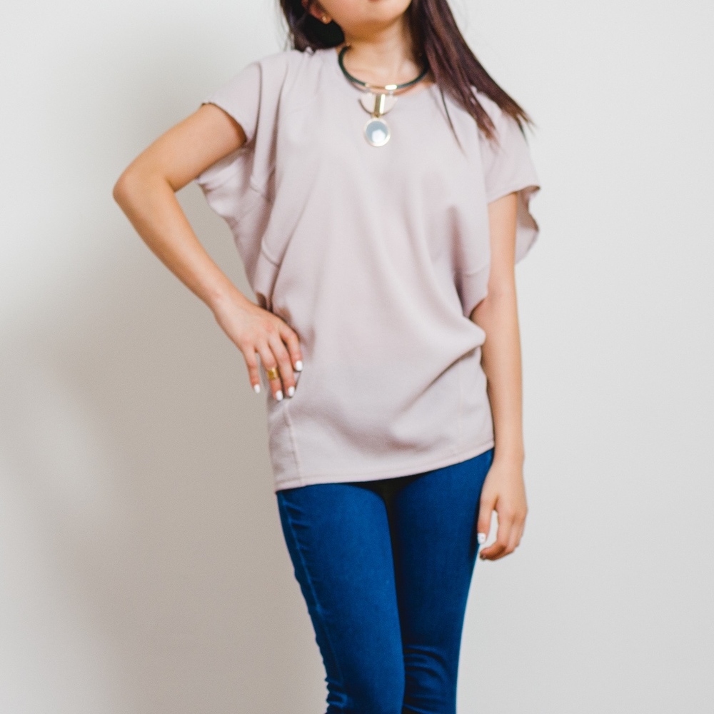 Dolman Short Sleeves Casual Blouse